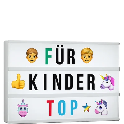 Lightbox LED A4 386 Zeichen, Emojis, RGB Farbwechsel, Kinder Geschenk, tricase - Bild 1 von 4