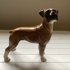 Vintage Ceramic Boxer Dog Figure Figurine