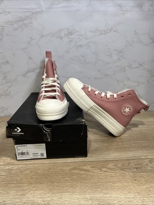 Converse CT All Star Lift Rust Pink Leather Women’s Sneaker A04256C Sz  New