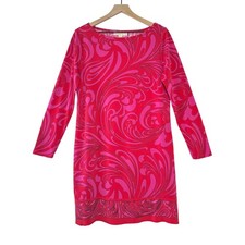 Michael Kors Paisley Print Shift Dress Pink Red Petite Large