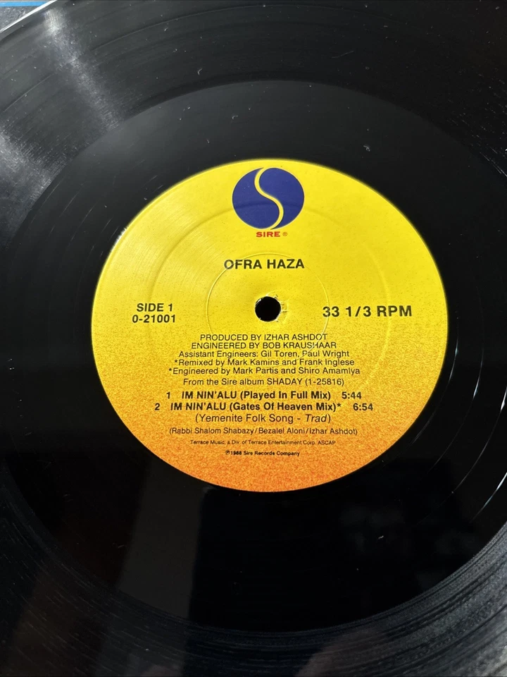 Ofra Haza - Im Nin'Alu (Played In Full Mix) Maxi 1988 / PROMO / NM / NM - Image 4 of 4