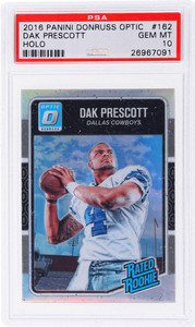 2016 Donruss Optic Dak Prescott Rated Rookie Holo #162 PSA 10 Rookie RC