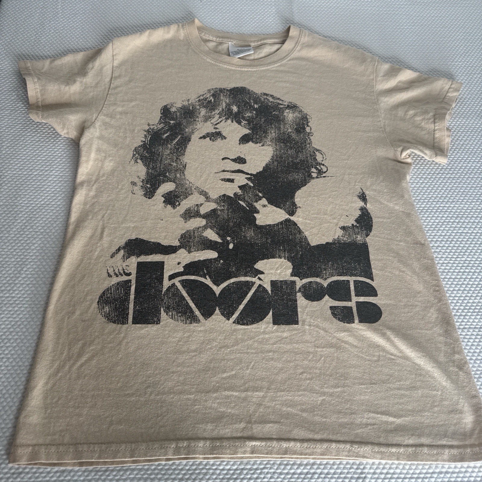 The Doors Break On Through T-Shirt Jim Morrison Band Graphic Tee Sand Beige Sml.