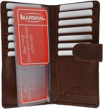 Marshal Womens Checkbook Cover Credit Card Slots Secure by Button Closure