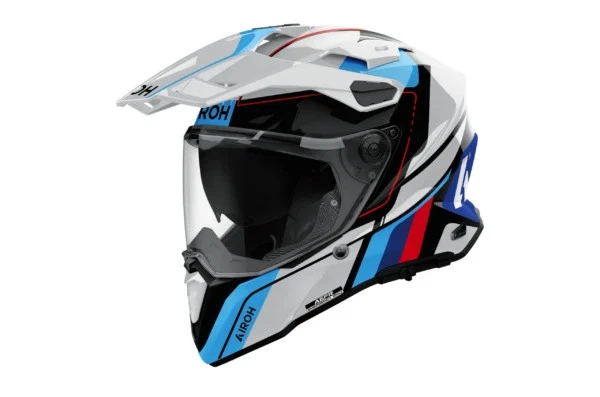 Casque Intégral Airoh Commander 2 Blanc Rouge Noir Lumineux Taille S M L XL - Photo 1/1