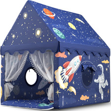 Kids Play Tent Large Indoor Playhouse Boys Toddlers Astronaut Rocket Blue