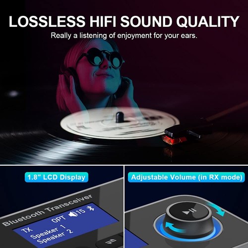 Bluetooth Transmitter Receiver 3-in-1 Bluetooth 5.0 Audio Adapter for 2 Headp... - Bild 6 von 6
