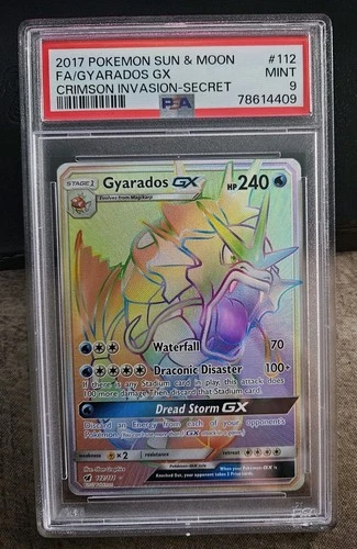Gyarados GX (Secret) 112/111 Crimson Invasion Holo PSA 9 Pokemon