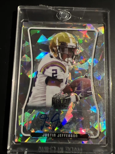 2020 Leaf Metal Draft Justin Jefferson AUTO SLVR Crystals /30
