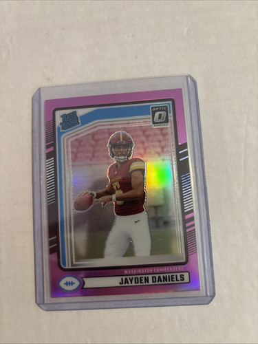2024 Panini Donruss - Rated Rookie Jayden Daniels #389 Optic Preview Pink Prizm