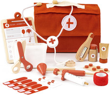 Wooden Doctor Play Set for Toddlers - a Complete Durable Pretend Play Medical Ki