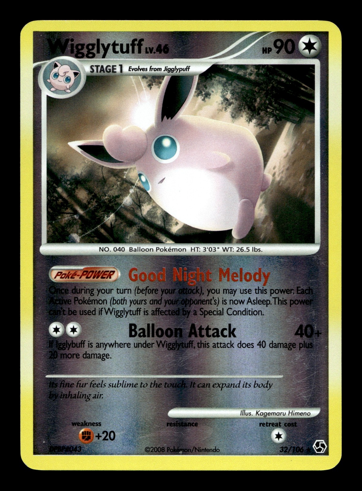 Wigglytuff 32/106 Reverse Holofoil Great Encounters Rare Pokemon TCG