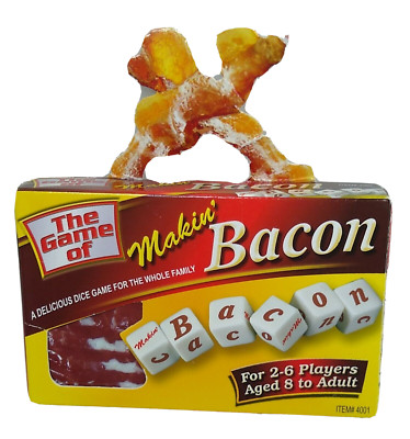 Makin' Bacon Dice Game  2-6 Players Age 8+ Open box with some flaws