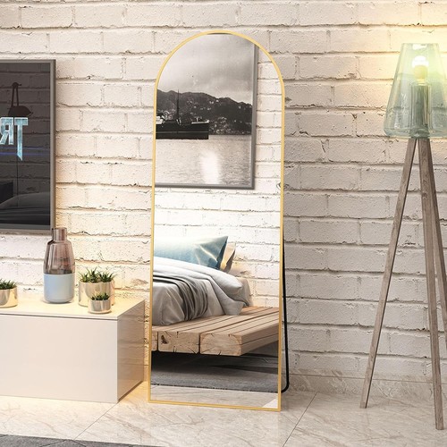 CASSILANDO Arched Full Length Mirror 162*53cm Floor Mirror Metal Frame - Picture 14 of 45