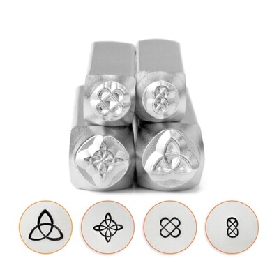Celtic Mandala Design Metal Stamping Set 4pc, ImpressArt Jewelry Punches