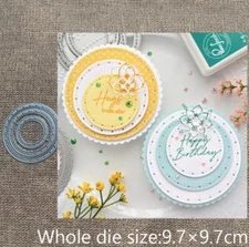 Round Frame Metal Cutting Dies Scrapbooking Paper Crafts Embossing Stencils Moul