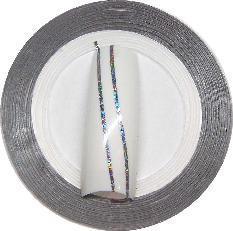 WORLD OF NAILS-DESIGN Pin Stripe Zierstreifen ✅Tape LASER Silber auf Rolle ✅selbstklebend, wow Effekt