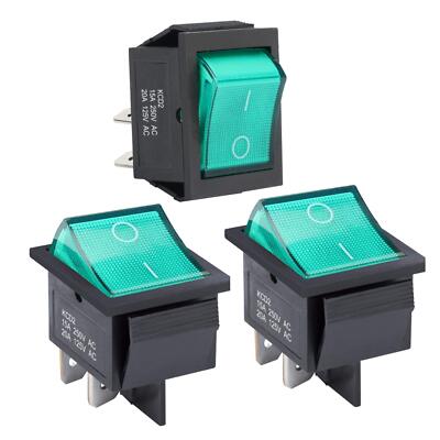 3Pcs 2 Position Rocker Toggle Switch ON/Off AC 125V/20A 250V/16A for Boat wit...