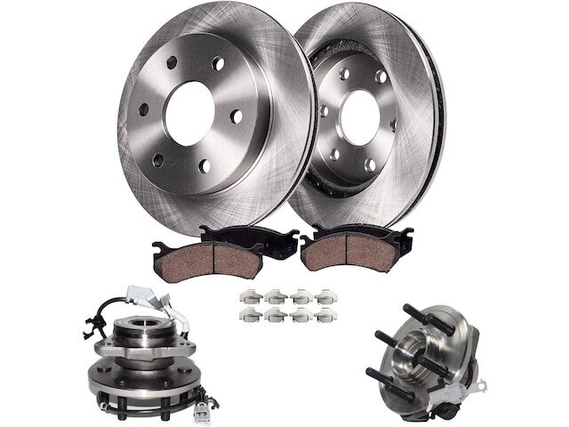 Front Brake Pad and Rotor and Wheel Hub Kit 67XWKP59 for Dakota Durango 2000