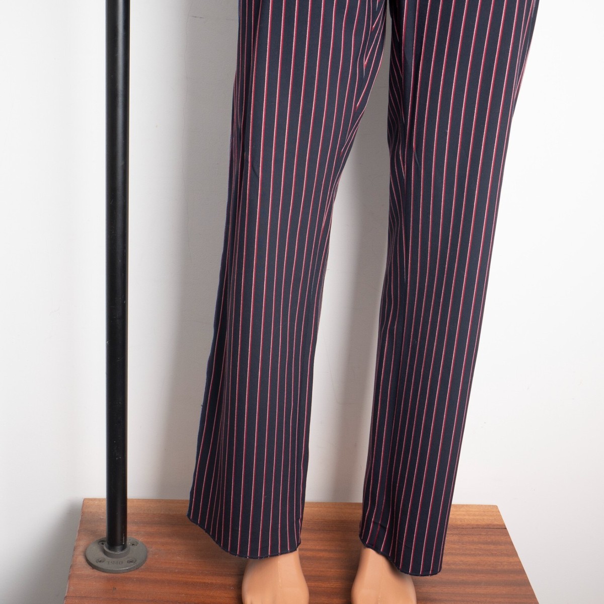 See By CHLOE Women's Purple Striped Wool Trousers Relaxed