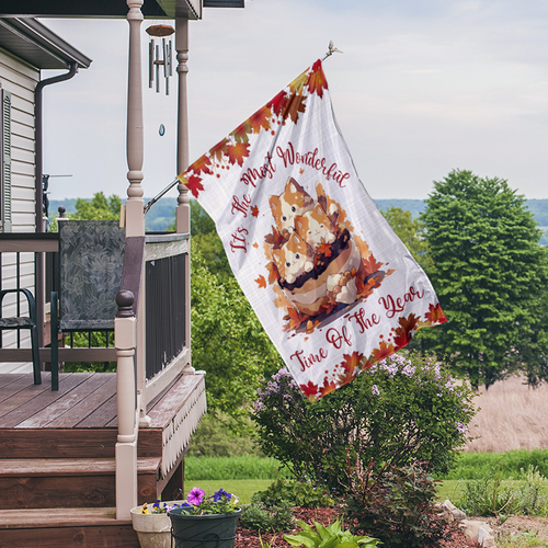 Fall Cat Garden Flag, Thanksgiving Cat Garden Flag, Love Cat