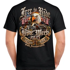 2025 Bike Week Daytona Beach Free to Ride T-Shirt No Harley