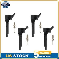 4pcs Ignition Coils UF765 & 4pcs Iridium Spark Plugs 95125 for 2015-2020 Audi A3