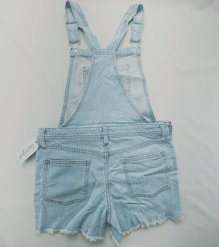 Girls' Jean Shortalls - Cat & Jack Light Wash XXL (18), Light Blue - Picture 4 of 6