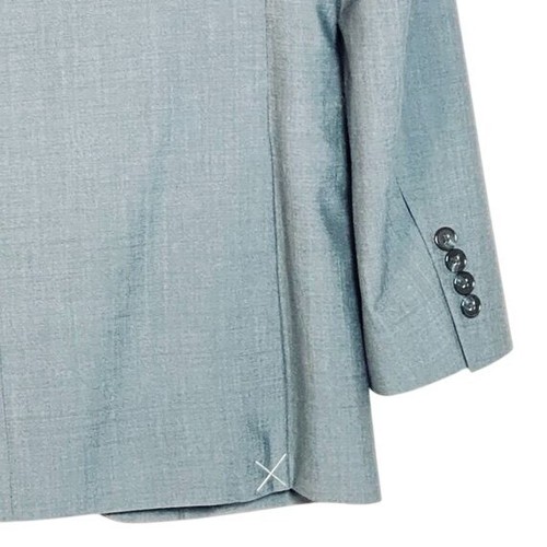 Alfani Slim Fit Blue Gray Wool Blend Mens Suit Jacket 36R Tailored Macys Exc - Picture 3 of 9