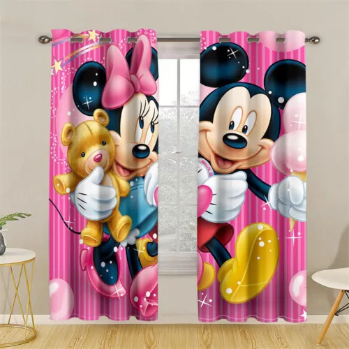 Tende oscuranti spesse per bambini Topolino e Minnie anello termico occhiello superiore - Foto 3 di 53