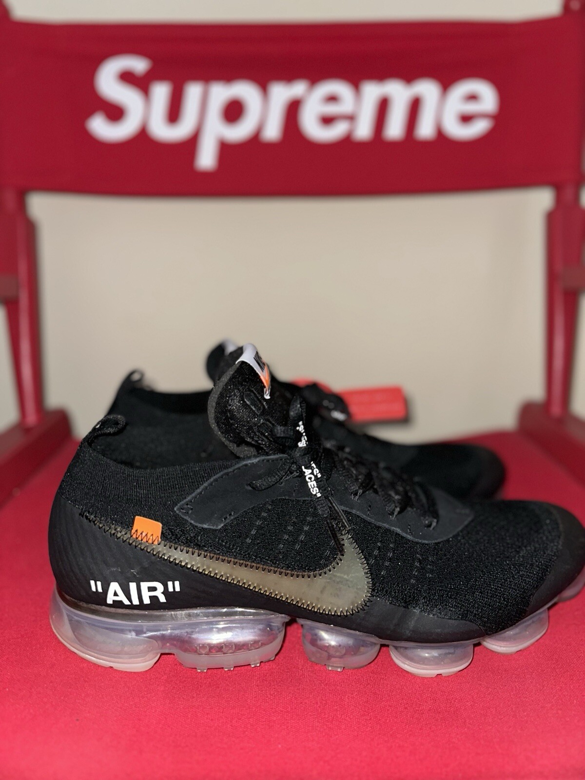 OFF WHITE X NIKE NIKE x OFF WHITE AIR VAPORMAX BLACK AA3831 002 THE VIRGIL CRAVATTA ZIP TAGLIA 15 PULITA