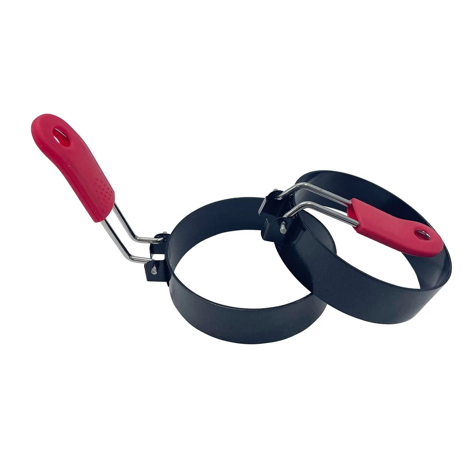 2pcs 3'' Fried Egg Shaper Pancake Ring Mold with Brush Cooking Kitchen Tool - Image 3 of 4