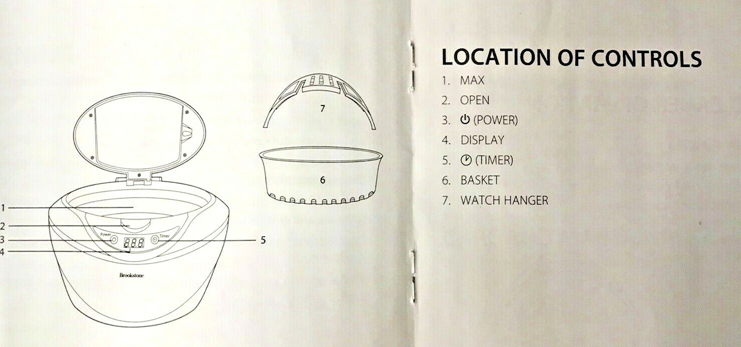 Brookstone Ultrasonic Jewelry Cleaner w/Instruction BookNO watch