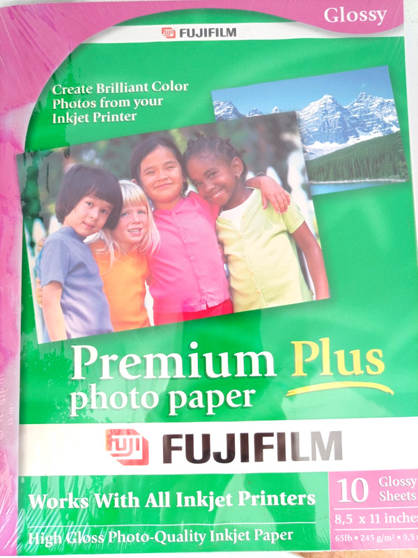 Fujifilm PREMIUM PLUS PHOTO PAPER 10 Glossy Sheets (8.5 x 11) **NEW SEALED**