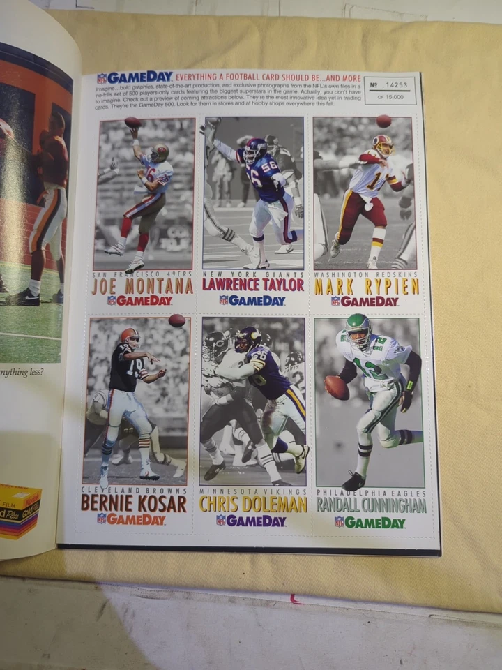 1992 NFL HOF GameDay Program,  Autographed Auto by Lem Barney + Others HOF - Image 3 of 4
