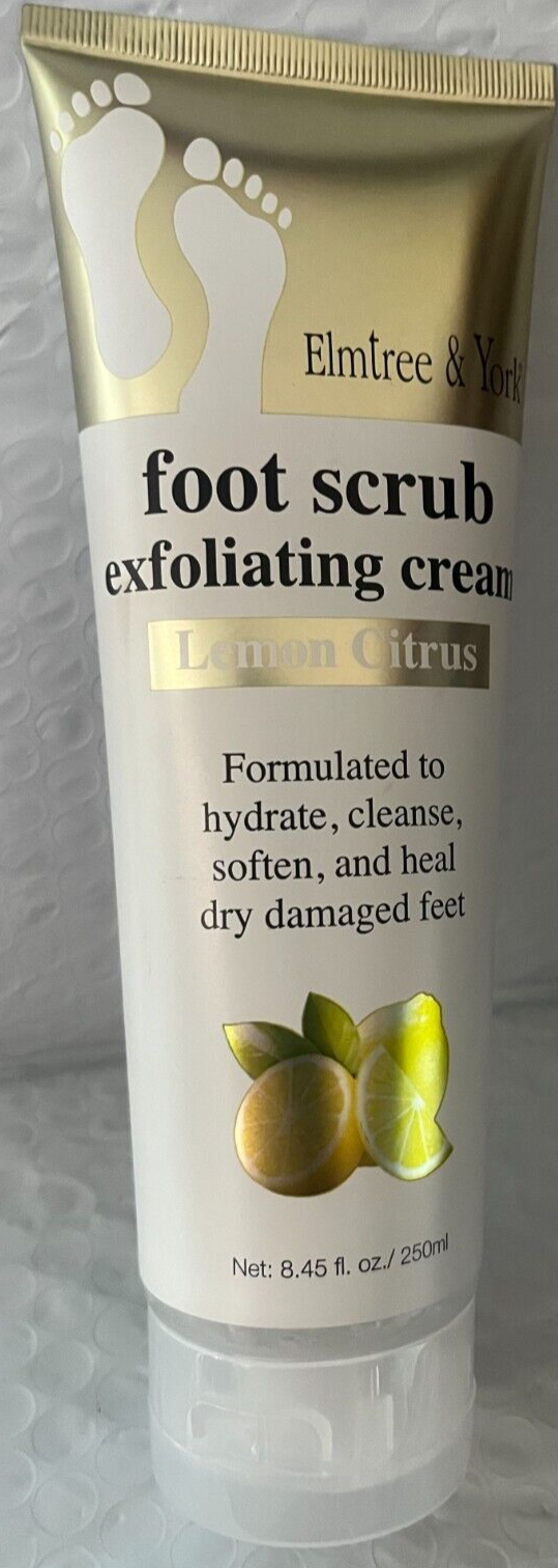 ELMTREE &YORK FOOT SCRUB EXFOLIATING CREAM LEMON CITRUS HYDRATE,HEAL8