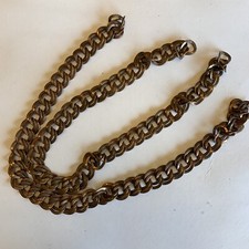 2 pure copper link chains, double loop, 16 in. long, 146.1 grams total weight