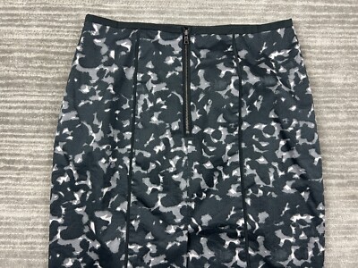 Ann Taylor Skirt Womens 6 Gray Knee Length Lined Slit Casual