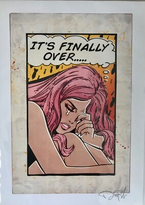 DENIAL  - it s finally over -  Signed - AP Like DFace Banksy Faile 1XRUN