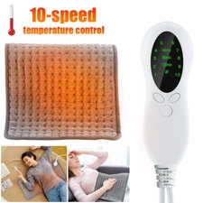 24"x12" Electric Heating Pad 10 Heat Levels for Back Pain Cramps Relief