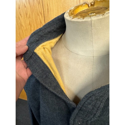 Relwen XL Herringbone Flannel Shirt – Charcoal Grey – Chamois Lined Heavyweight - Picture 4 of 7