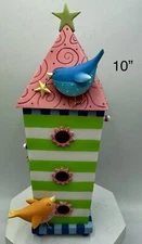 Harmony In Bloom Viv Inc Colorful Whimsical Birdhouse Demdaco 10” Tall