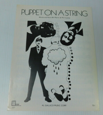 Puppet On A String Bill Martin & Phil Coulter Sheet Music 1967 4 pages ...