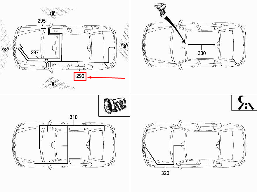 MERCEDES-BENZ S W222 Rear-View Camera Wiring Harness A2225407732