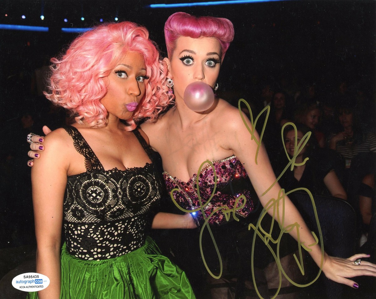 Katy Perry Signed Autographed 'Swish Swish' 8x10 Photo w/ Nicki Minaj ACOA