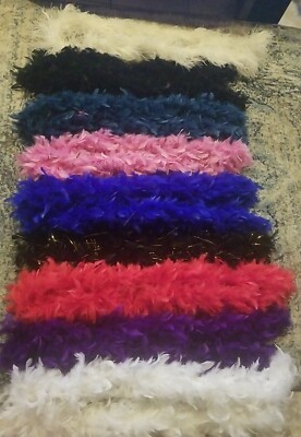 Feather Boa Pretty Elegant Long Flapper Showgirl Party Hollywood Costume 9 piece
