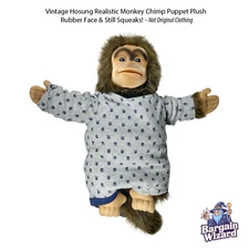 Vintage Hosung Realistic Chimpanzee Monkey Puppet Plush – Rubber Face - VHTF