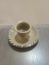 VTG JUGTOWN WARE 1986 Stamped Pottery Chamber Candle Holder EXCELLENT CONDITION 