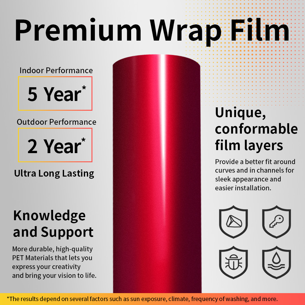 Premium Ultra Gloss PET Liner Self Adhesive Vinyl Wrap Release Dragon Blood Red thumbnail 3