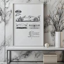 2022 Pagani Huayra | Hypercar | Sports Car | Car Art | Home Decor